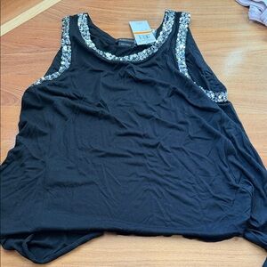 BCBGMaxAzria Black Tunic with Silver Sequin Detail